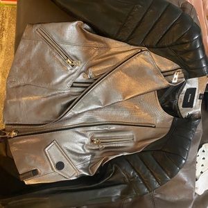RUDSAK leather metallic biker jacket